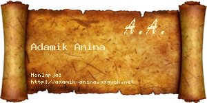 Adamik Anina névjegykártya